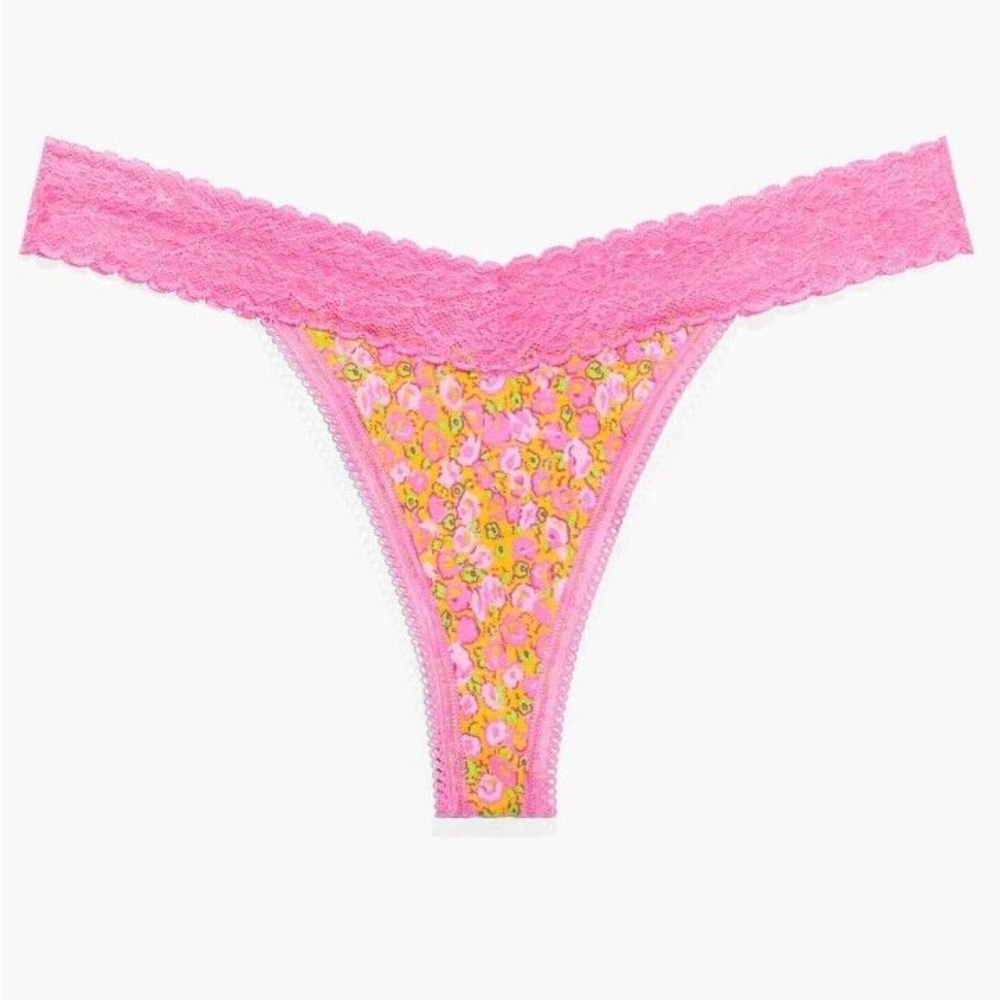 Savage X Fenty- Cotton Essentials Lace Trim Thong Panty
